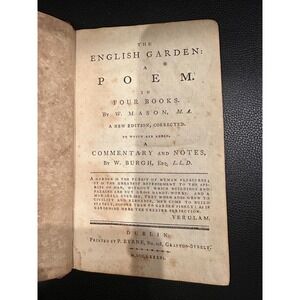 1786 Antique Book Founding fathers The English Garden